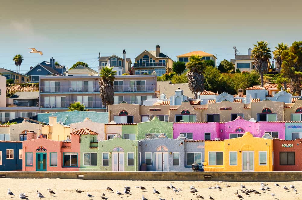 Rainbow colored houses of Capitola