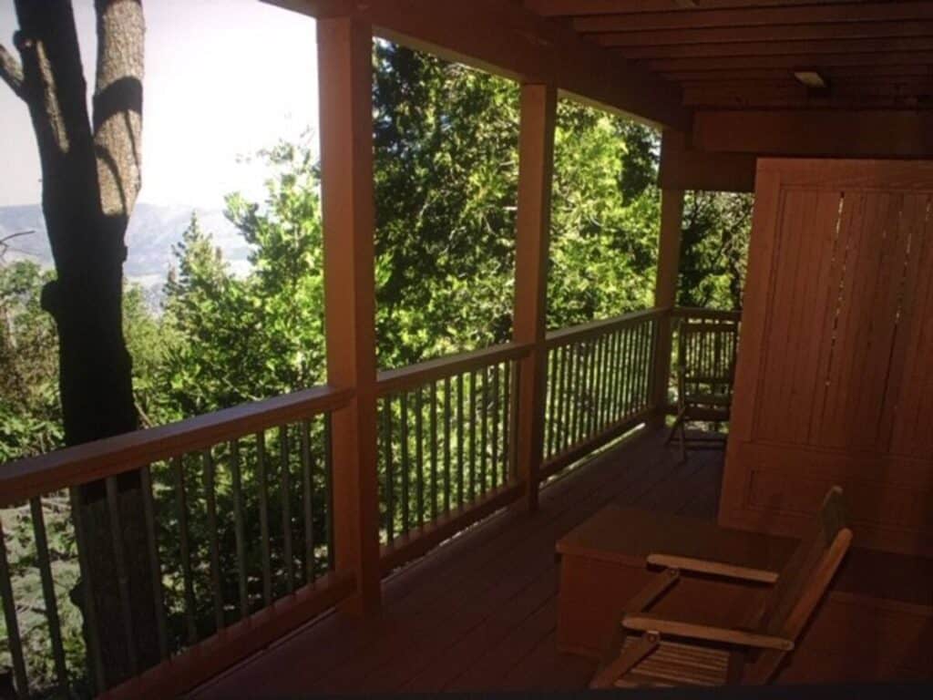 Patio view with chair and scenery