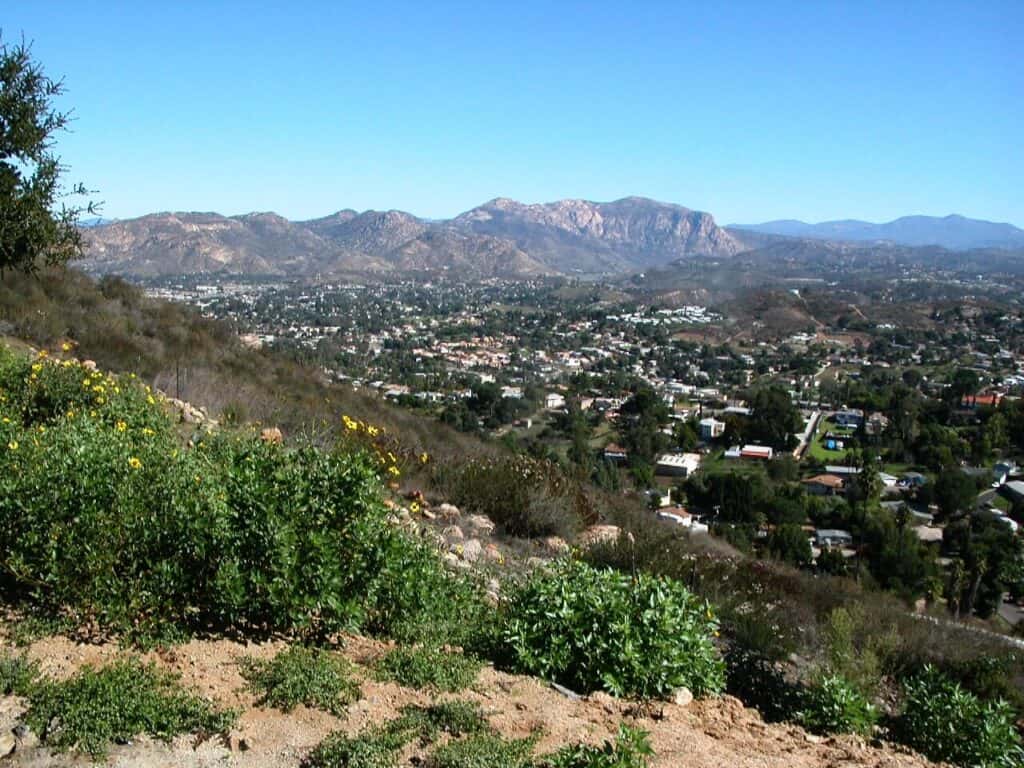 view over the city while hiking near san diego