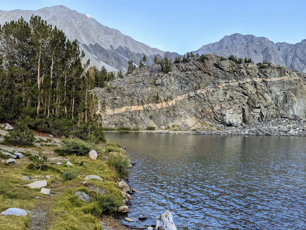 The waters of Long Lake, part of the Little Lakes Valley trail, a popular destination when driving Highway 395