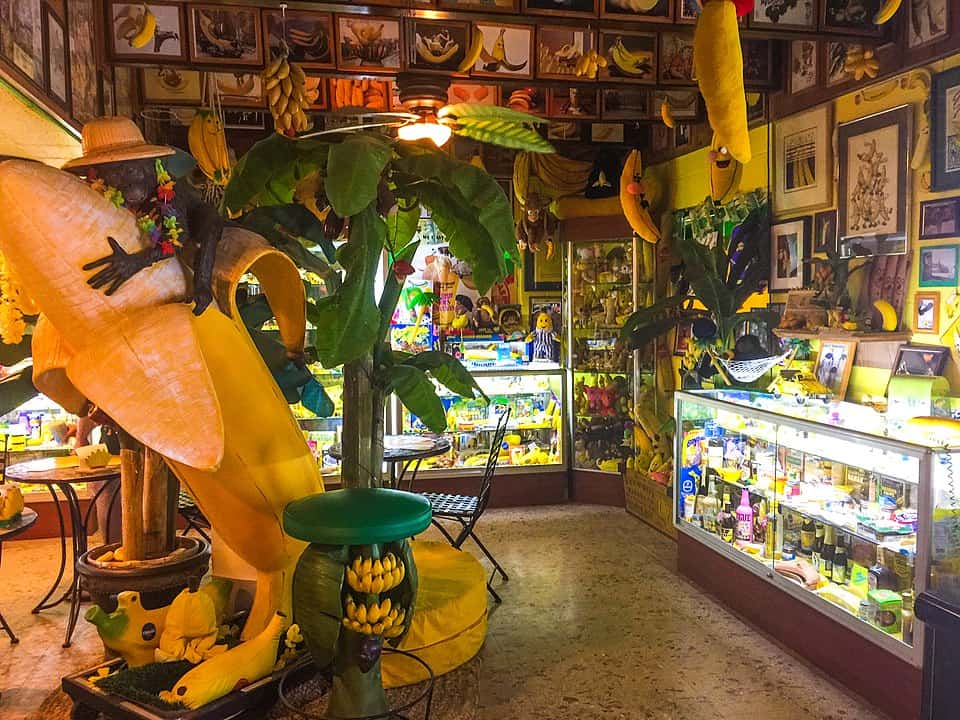 memorabilia and kitsch in a banana-themed museum