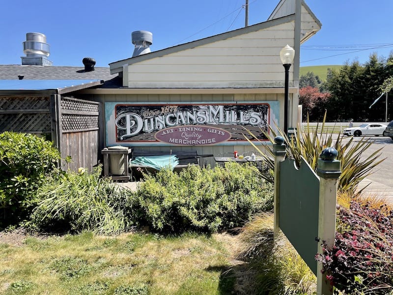 the town sign for duncans mills