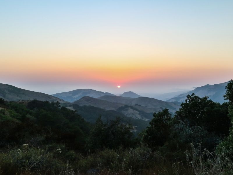 twilight in the los padres national forest waiting to see bats in california at night