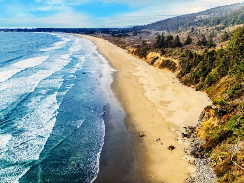 view of the crescent city coastline from crescent beach overlook