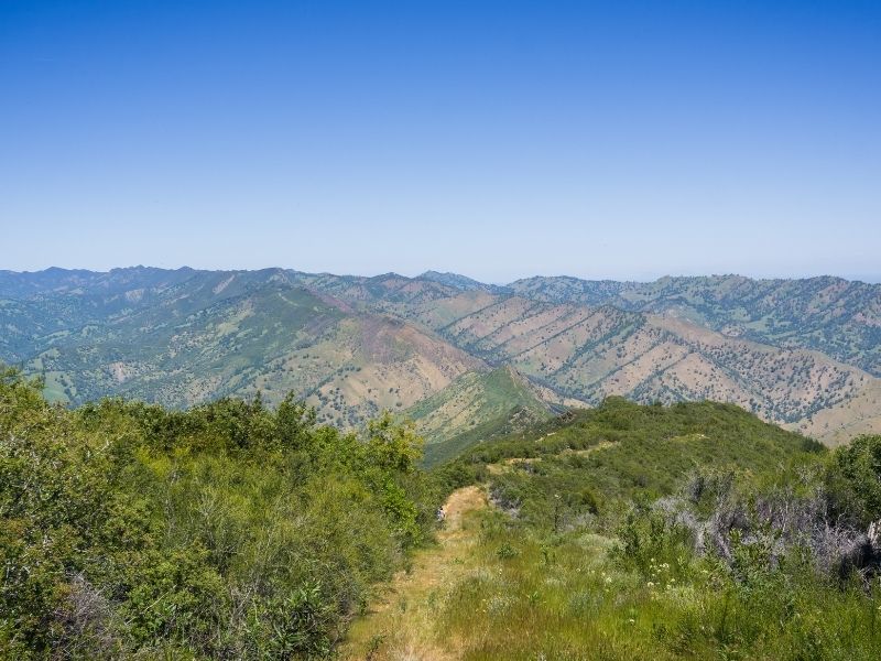 stebbins cold canyon in napa - a trail leading towards hills and mountains