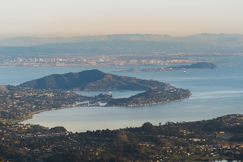 views at sunset from the east peak of mt tam the highest point in marin county a great day trip from san francisco