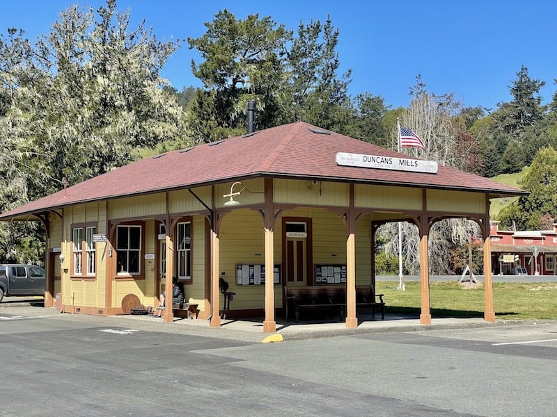 a museum in a historic depot in duncans mills california