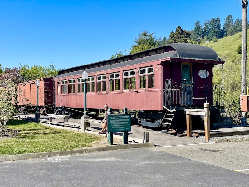 a restored railway car part of the last ever train ride to duncans mills from sausalito