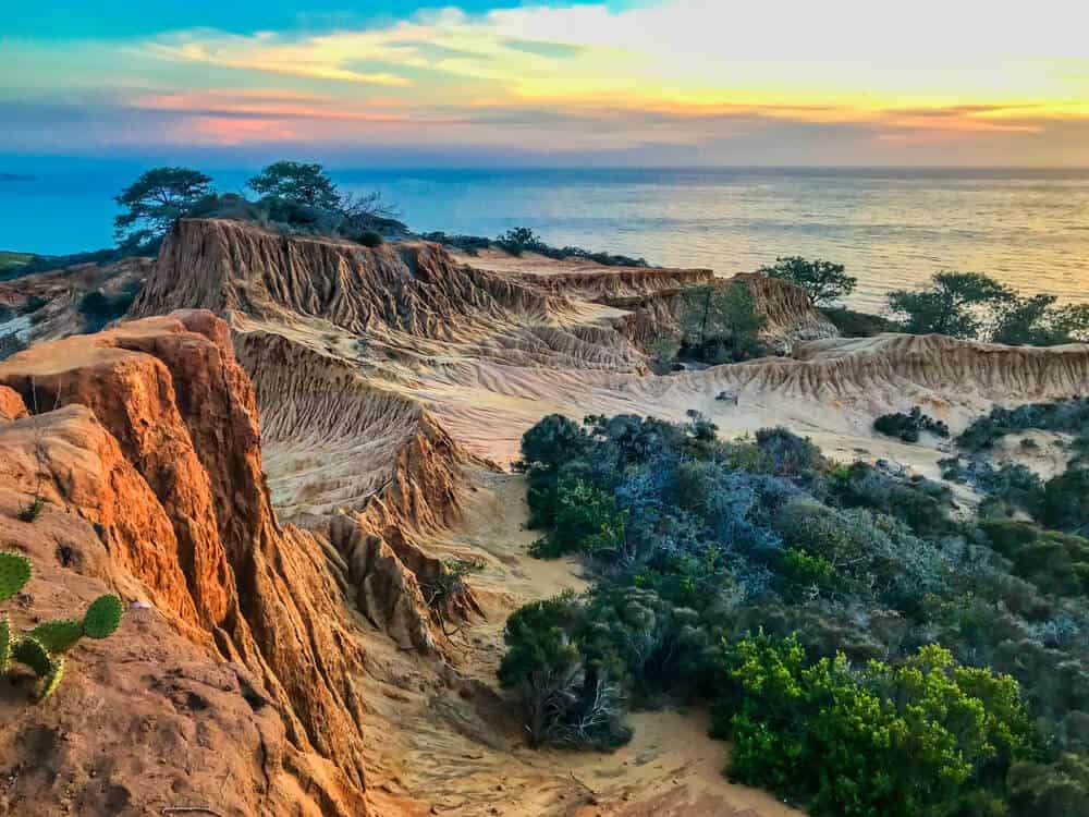 sunset view over torrey pines state park