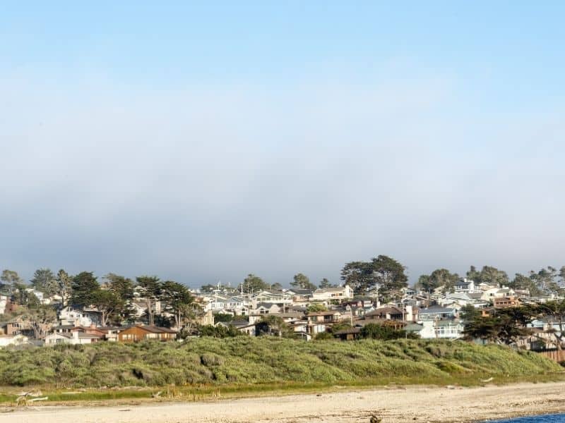 houses on the beach at cambria on california's central coast