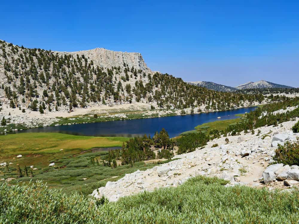 the waters of one of the lakes along the Cottonwood Lakes Trail in the High Sierras