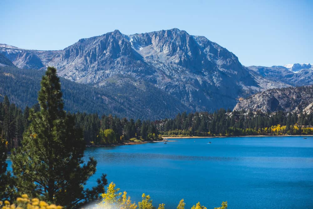 a view of june lake and carson peak in california