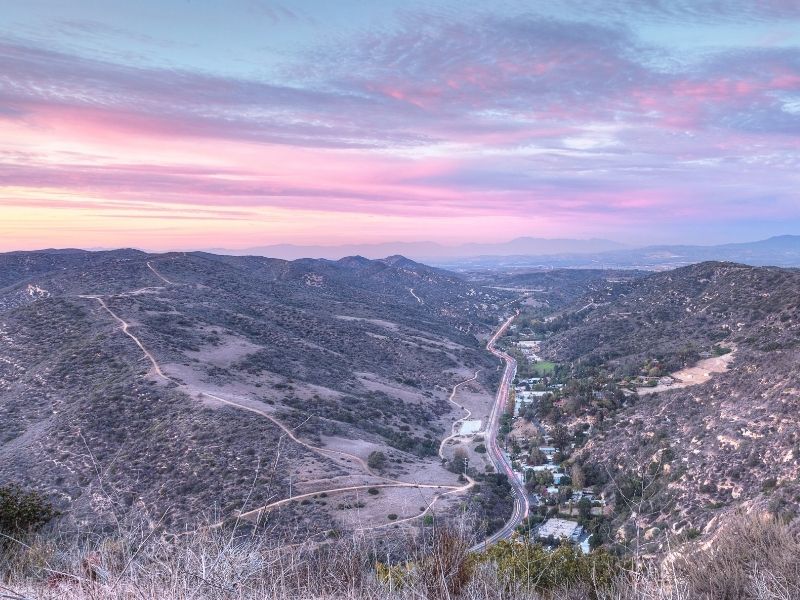 sunset overlooking laguna canyon road 