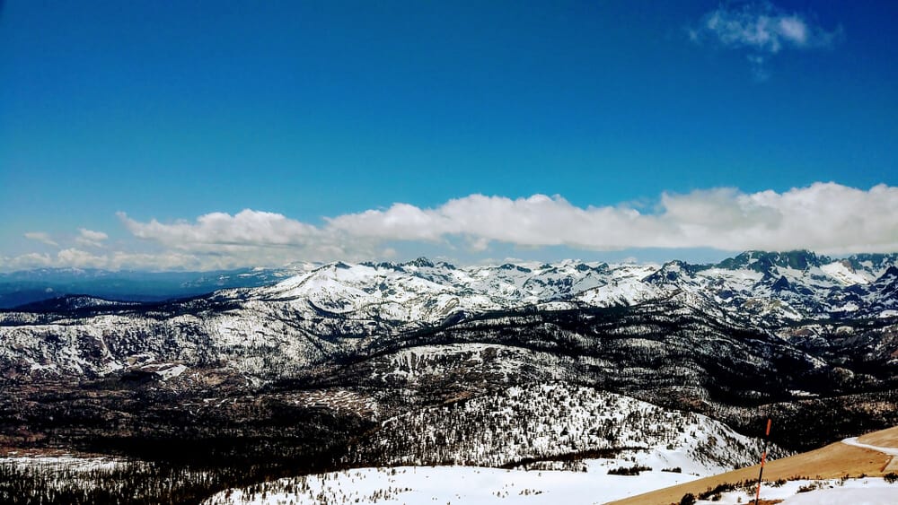 looking out over the summit of mammoth mountain