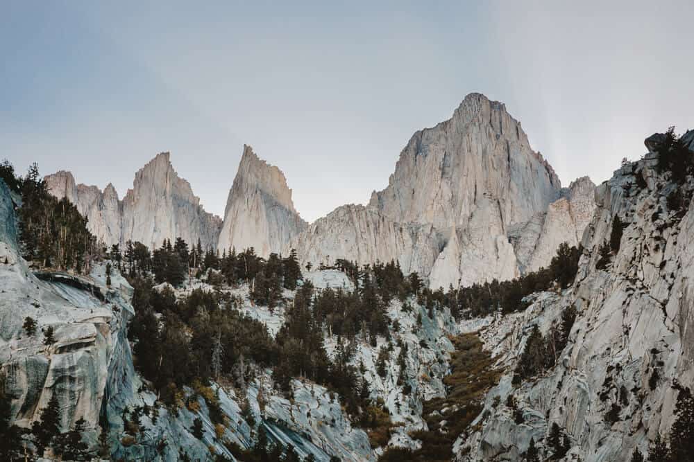 the peak of mt whitney as seen from Whitney portal