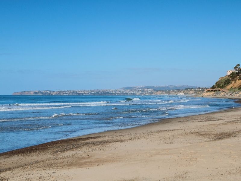 beach at san clemente state beach with water and coastline