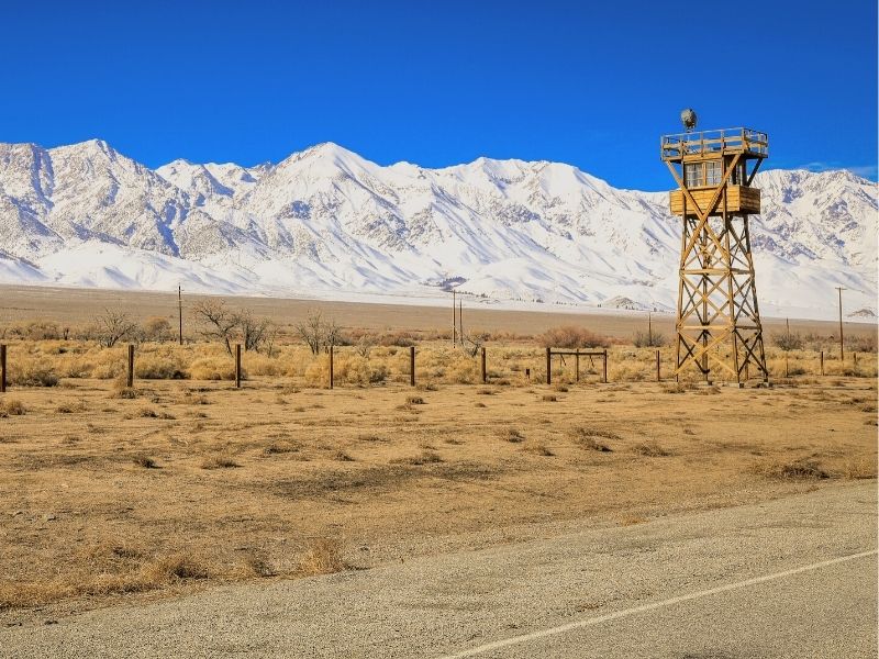 The watchtower at the Manzanar internment camp