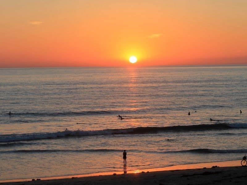 Sunset over San Diego and the Pacific Ocean