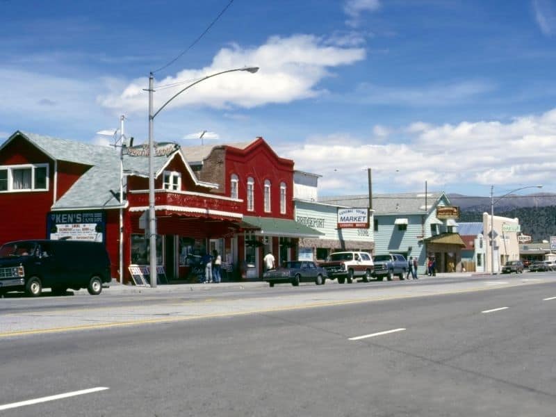 visiting the town of bishop california on the main street through town