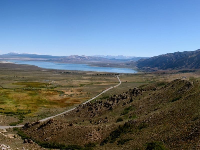 view from the road in bridgeport california