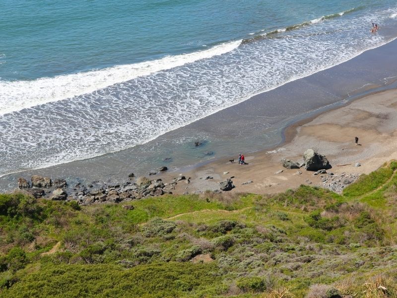 the beach of muir beach, one of the best things to do in marin county