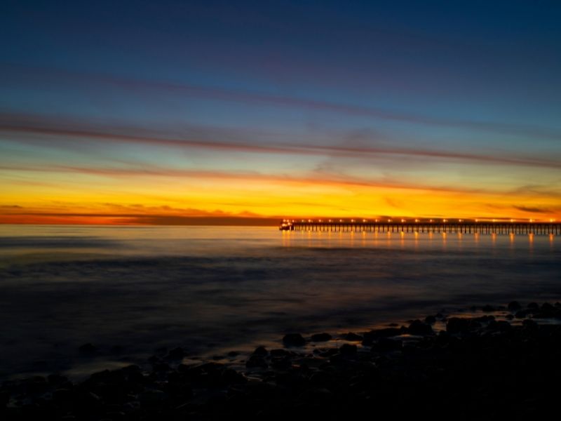 watching the sun set in santa barbara at night