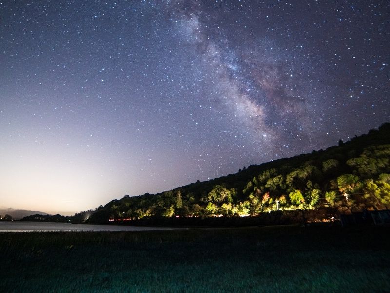 night sky as seen from one of the beaches in point reyes with the milky way visible overhead