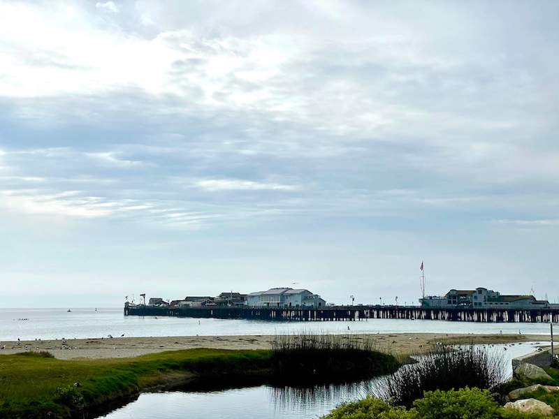 the wooden pier in santa barbara visible from far away