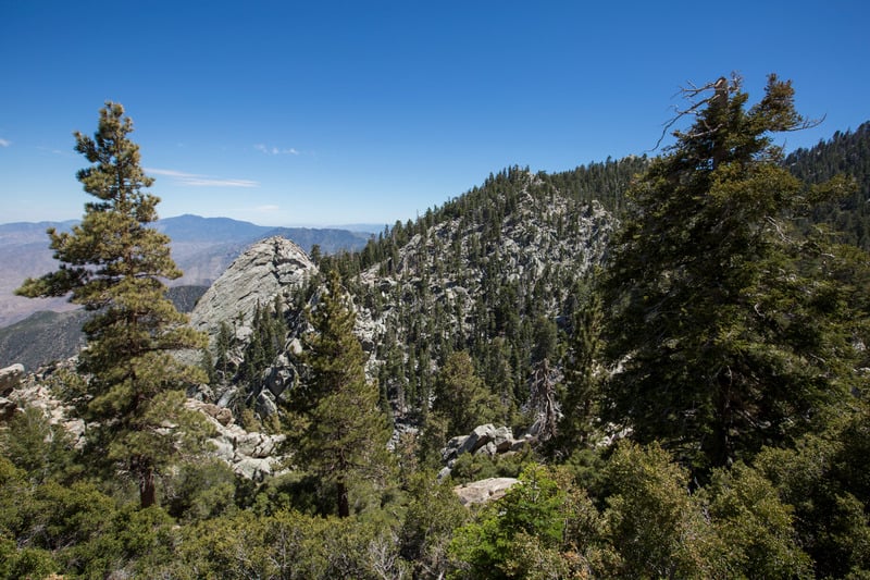 View from the top of Mount San Jacinto, above Palm Springs, California.