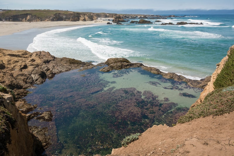 A panoramic view of the coast of Fort Bragg