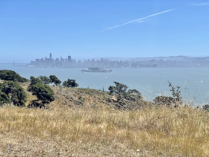 View of San Francisco and Alcatraz as seen from Angel Island