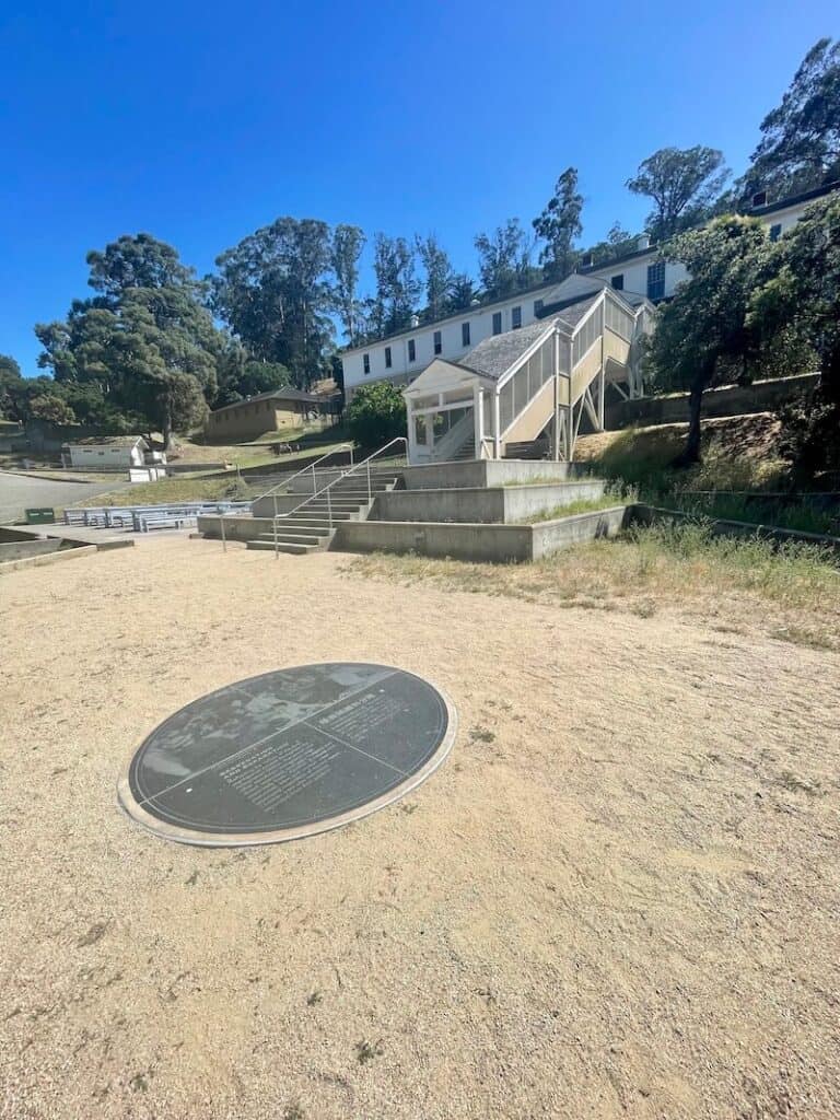 Stairs leading up to the US Immigration Center museum